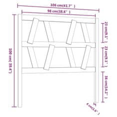 Vidaxl Čelo postele 106 x 4 x 100 cm masivní borovice