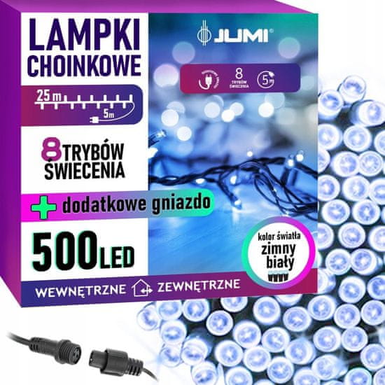 Jumi Světla pro vánoční stromek 500 LED studená bílá