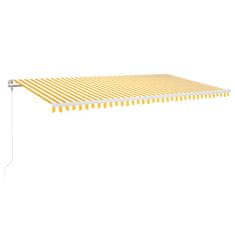 Vidaxl Automatická markýza LED a senzor větru 600 x 350 cm žlutá/bílá