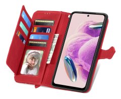 TopQ Pouzdro Xiaomi Redmi Note 12S knížkové se zipem červené 99926