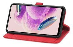 TopQ Pouzdro Xiaomi Redmi Note 12S knížkové se zipem červené 99926