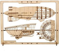 UGEARS 3D puzzle Zeppelin 2,5D 49 dílků