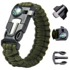 Verk 14372_Z Bransoletka survival opaska 5w1 kompas krzesiwo linka nóż linka paracord