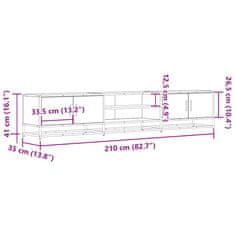 Vidaxl TV skříňka černá 210 x 35 x 41 cm kompozitní dřevo