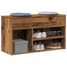 shumee vidaXL Lavice s botníkem old wood 80 x 30 x 45 cm kompozitní dřevo