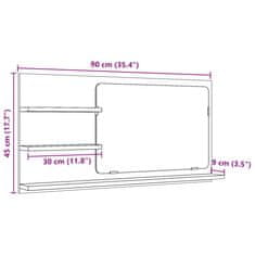 Vidaxl Koupelnová skříňka se zrcadlem betonově šedá 90 x 11 x 45 cm