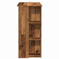 Vidaxl Barový stůl s regálem old wood 102x50x103,5 cm kompozitní dřevo