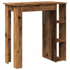 Vidaxl Barový stůl s regálem old wood 102x50x103,5 cm kompozitní dřevo