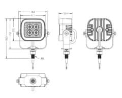 Stualarm PREDATOR 4x3W LED, 12-24V, oranžový, ECE R65 na U držáku (br013AU)