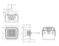 Stualarm PREDATOR 4x3W LED, 12-24V, červený, ECE R65 na L držáku (br013RL)