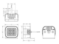 Stualarm PREDATOR 4x3W LED, 12-24V, oranžový, ECE R65 na L držáku (br013AL)