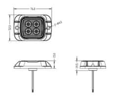 Stualarm PREDATOR 4x3W LED, 12-24V, oranžový, ECE R65 (br013A)