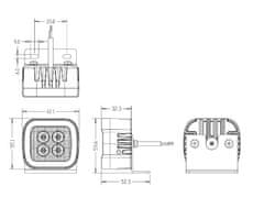 Stualarm PREDATOR 4x3W LED, 12-24V, modrý, ECE R65 na L držáku (br013BL)