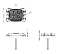 Stualarm PREDATOR 4x3W LED, 12-24V, červený, ECE R65 (br013R)