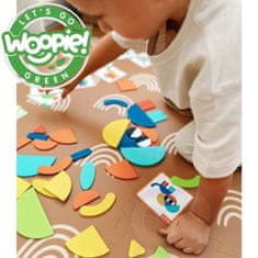 LEBULA WOOPIE GREEN Dřevěné Montessori puzzle 40 rekonstrukčních vzorů 55 ks. certifikát FSC