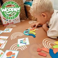 LEBULA WOOPIE GREEN Dřevěné Montessori puzzle 40 rekonstrukčních vzorů 55 ks. certifikát FSC