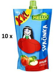 Hello Ovocná svačinka XXL s broskvemi 10 x 200 g