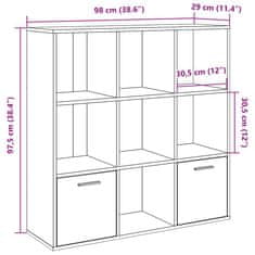 Vidaxl Knihovna dub artisan 98 x 29 x 97,5 cm kompozitní dřevo