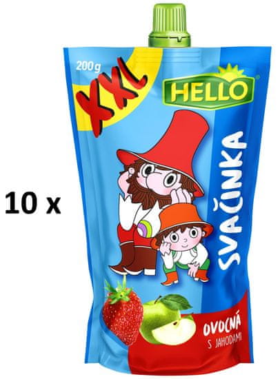 Hello ovocná svačinka XXL s jahodami 10 x 200 g