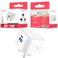 Ven Dual-Port QC 3.0 PD 20W Rychlonabíjecí síťový Adaptér - Bílá KP34853