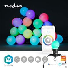 Nedis Wi-Fi chytré dekorativní LED/ RGB/ 20 LED's/ Android & iOS/ SmartLife/ 10 m