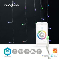 Nedis Wi-Fi chytré dekorativní LED/ RGB/ 180 LED's/ Android & iOS/ SmartLife/ 3 m