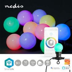 Nedis Wi-Fi chytré dekorativní LED/ RGB/ 10 LED's/ Android & iOS/ SmartLife/ 9 m