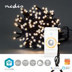 Nedis Wi-Fi chytré dekorativní LED/ teplá bílá/ 200 LED's/ Android & iOS/ SmartLife/ 20 m