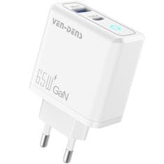 Ven Type-C + USB Rychlonabíjecí Cestovní Adaptér - Bílá KP34855