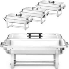 shumee Buffet bain-marie ohřívač jídla na pastu GN 1/1 OCEL - SET 4 ks.