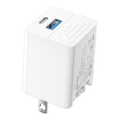 Ven USB + Type C GaN Rychlonabíječka - 36W PD Nabíjecí Adaptér - Bílá KP34874