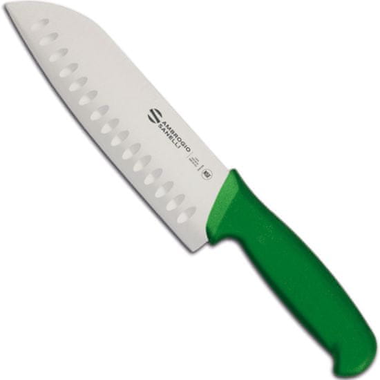 shumee Nůž Santoku s kuličkovým brusem SUPRA COLORE HACCP 180/310 mm - zelený