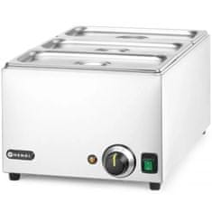 shumee Bain-marie ohřívač jídel 3x GN 1/3 100 mm s poklicemi 1000 W