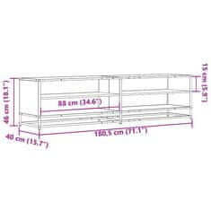 Vidaxl TV skříňka šedá sonoma 180,5 x 40 x 46 cm kompozitní dřevo