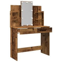 Vidaxl Toaletní stolek s LED osvětlením old wood 96 x 40 x 142 cm