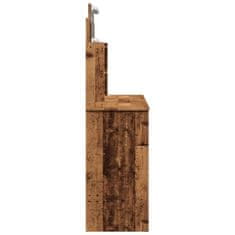 Vidaxl Toaletní stolek s LED osvětlením old wood 96 x 40 x 142 cm