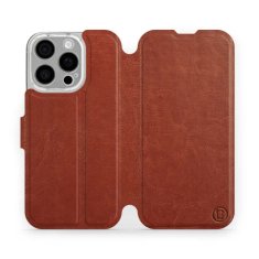 Mobiwear Knížkové flip pouzdro - Apple iPhone 16 Pro - C_BRP Brown&Orange