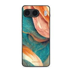 Mobiwear Lesklý kryt Glossy - OnePlus Nord 4 5G - G025G - Azurový a oranžový mramor