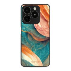 Mobiwear Lesklý kryt Glossy - Realme C63 - G025G - Azurový a oranžový mramor