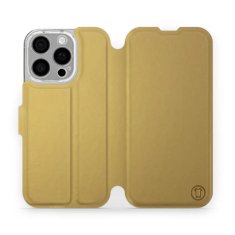 Mobiwear Knížkové flip pouzdro - Apple iPhone 16 Pro - C_GOS Gold&Gray