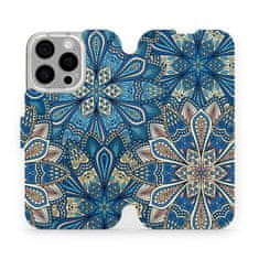 Mobiwear Knížkové flip pouzdro - Apple iPhone 16 Pro - V108P Modré mandala květy