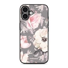 Mobiwear Lesklý kryt Glossy - Apple iPhone 16 Plus - G034G - Květy na šedém pozadí