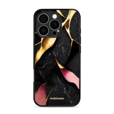 Mobiwear Lesklý kryt Glossy - Apple iPhone 16 Pro - G021G Černý a zlatavý mramor