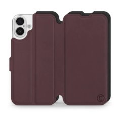 Mobiwear Knížkové flip pouzdro Soft Touch - Apple iPhone 16 Plus - Bordové & Černé