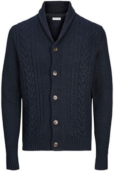 Jack&Jones Pánský svetr JJCRAIG Knit Fit 12258484 Sky Captain