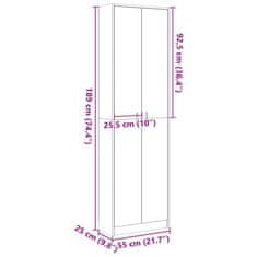 Vidaxl Skříň do předsíně sonoma dub 55 x 25 x 189 cm dřevotříska