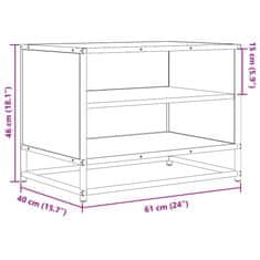 Vidaxl TV skříňka hnědý dub 61 x 40 x 46 cm kompozitní dřevo a kov