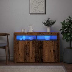 Vidaxl Příborník s LED old wood 115,5 x 30 x 75 cm kompozitní dřevo