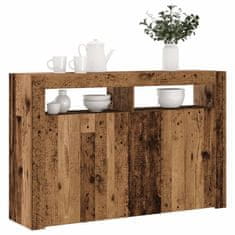 shumee vidaXL Příborník s LED old wood 115,5 x 30 x 75 cm kompozitní dřevo