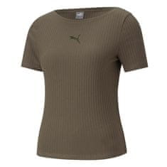 Puma Tričko na trenínk hnědé XS Her Ribbed Slim Tee